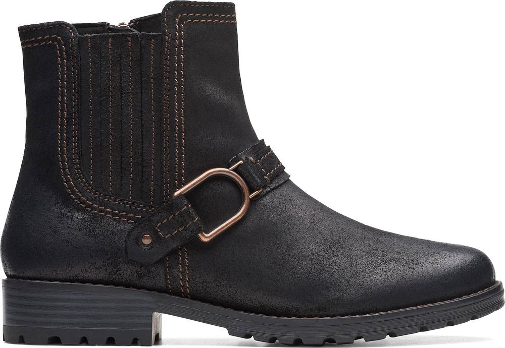 Aspra Buckle Black Suede