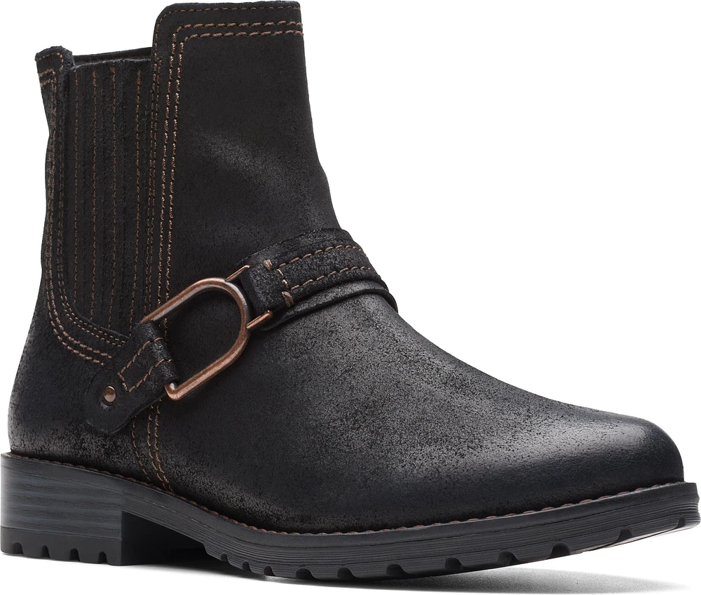 Aspra Buckle Black Suede