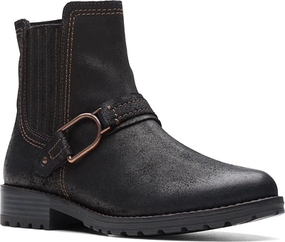 Aspra Buckle Black Suede