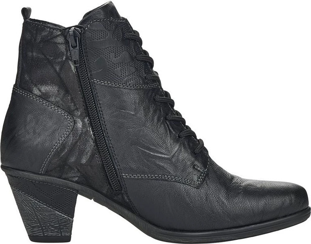 Black Heeled Lace Up Boot