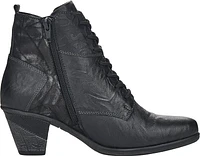 Black Heeled Lace Up Boot