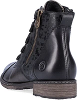 Black Lace Up Fur Lined