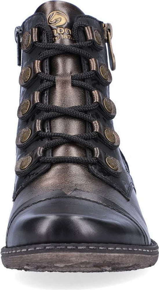 Black Lace Up Fur Lined