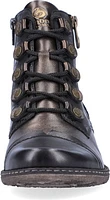 Black Lace Up Fur Lined