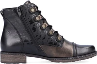 Black Lace Up Fur Lined