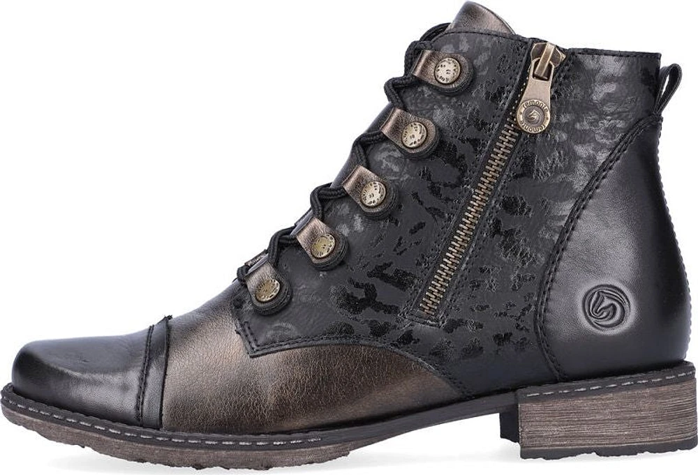 Black Lace Up Fur Lined