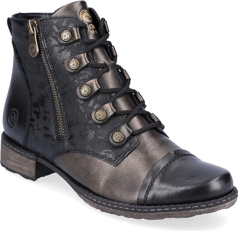 Black Lace Up Fur Lined