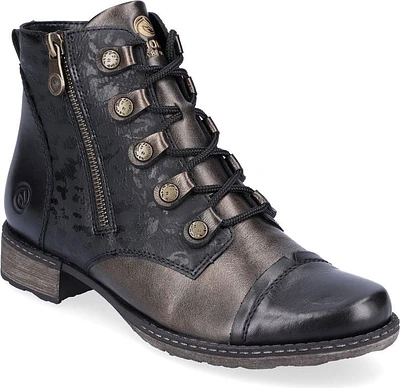Black Lace Up Fur Lined