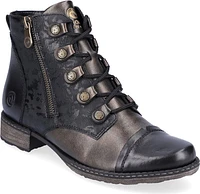Black Lace Up Fur Lined