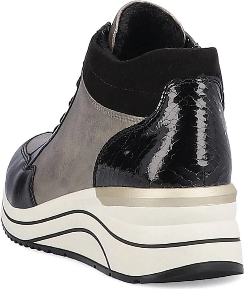 Black Lace Up Fur Lined