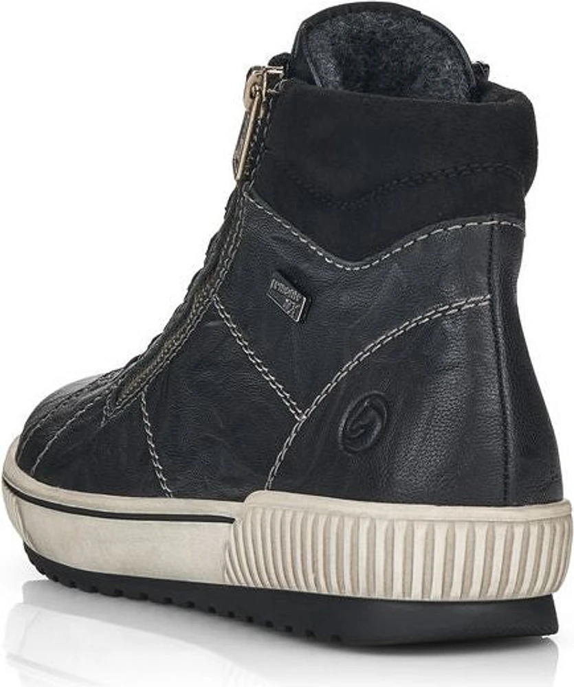 Black Lace Up W Side Zip