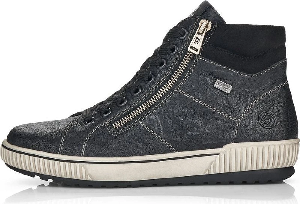 Black Lace Up W Side Zip