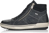 Black Lace Up W Side Zip