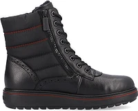 Black Lace Up Wool Lined