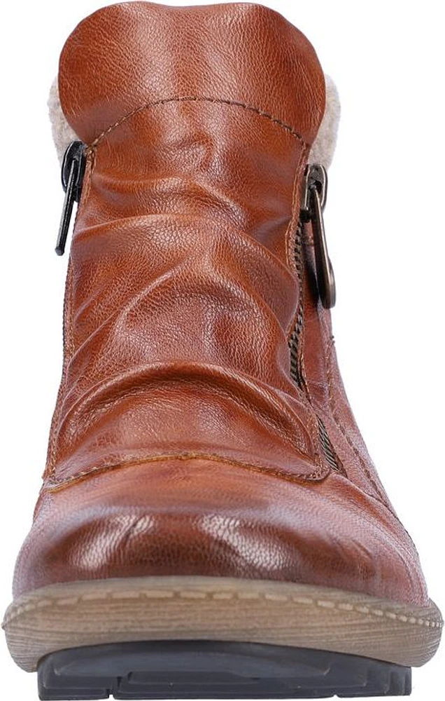 Brown Ruched Side Zip