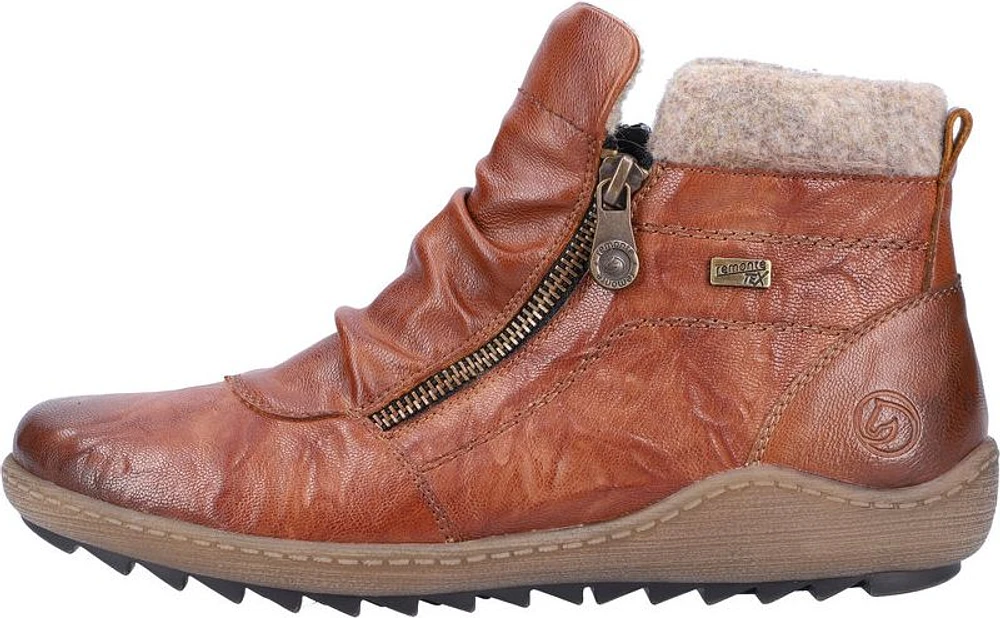 Brown Ruched Side Zip