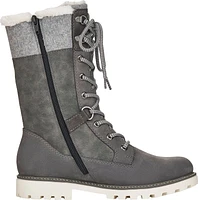 Tall Grey Lace Up Boot