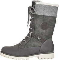 Tall Grey Lace Up Boot