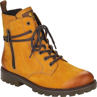 Yellow Lace Up Boot