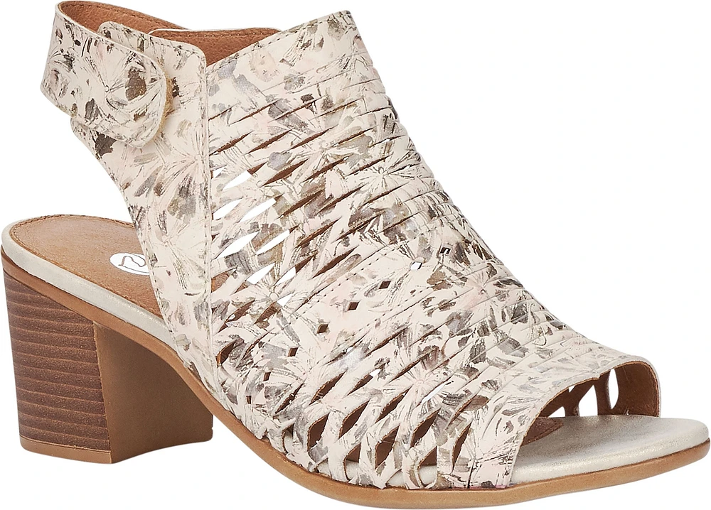 Beige Metallic Perforated Sandal
