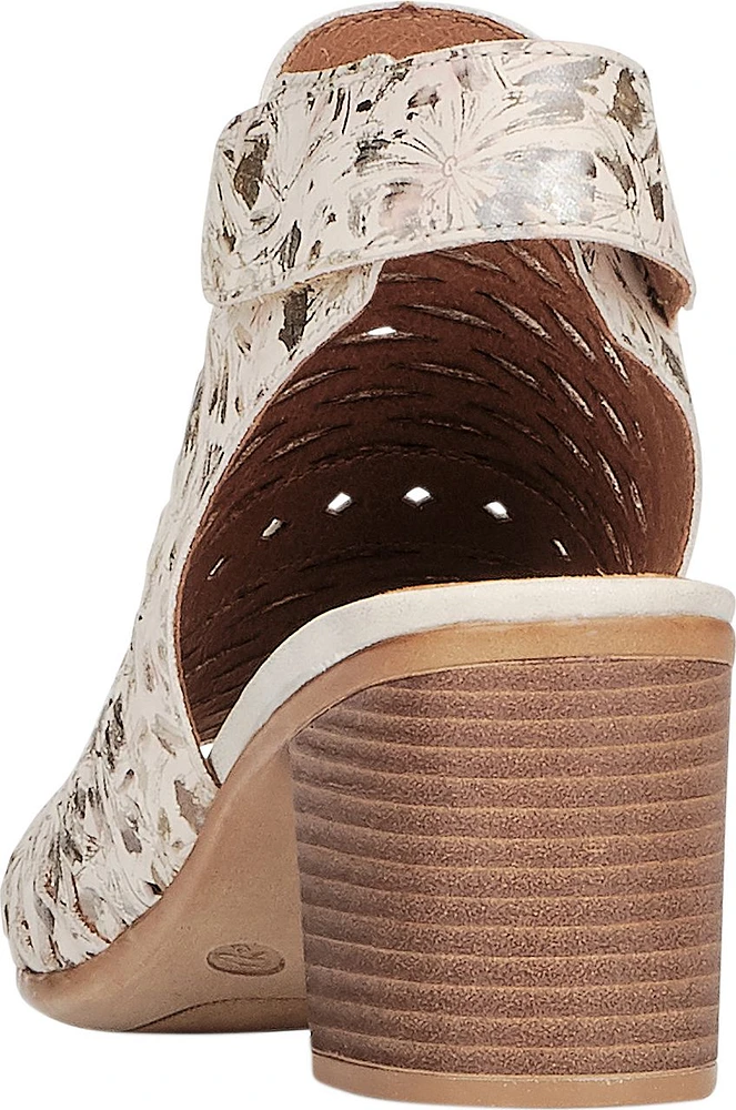 Beige Metallic Perforated Sandal