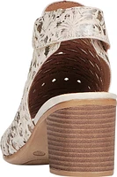 Beige Metallic Perforated Sandal