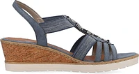 Blue Elastic Pull On Sandal