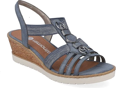 Blue Elastic Pull On Sandal