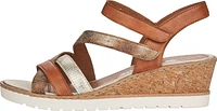 Tan/Gold Criss Cross Wedge Sandal