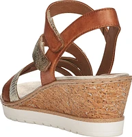 Tan/Gold Criss Cross Wedge Sandal