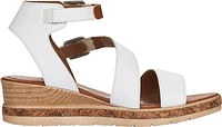 White Ankle Strap Wedge Sandal