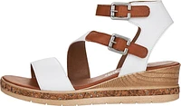 White Ankle Strap Wedge Sandal