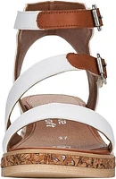 White Ankle Strap Wedge Sandal