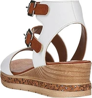 White Ankle Strap Wedge Sandal