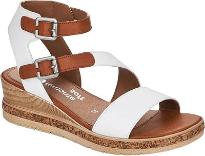 White Ankle Strap Wedge Sandal