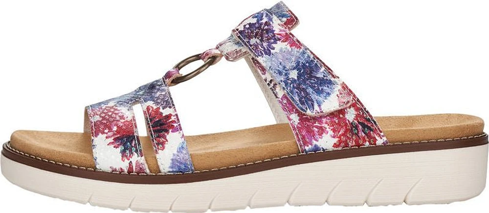 White Multi Flower Slide Sandal