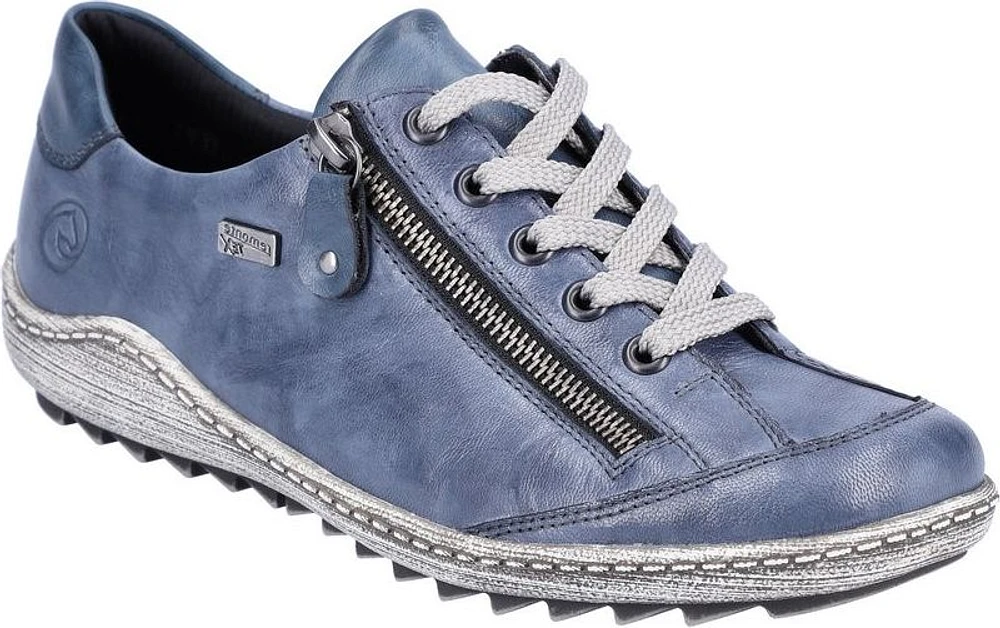 Blue Lace Up With Side Zip