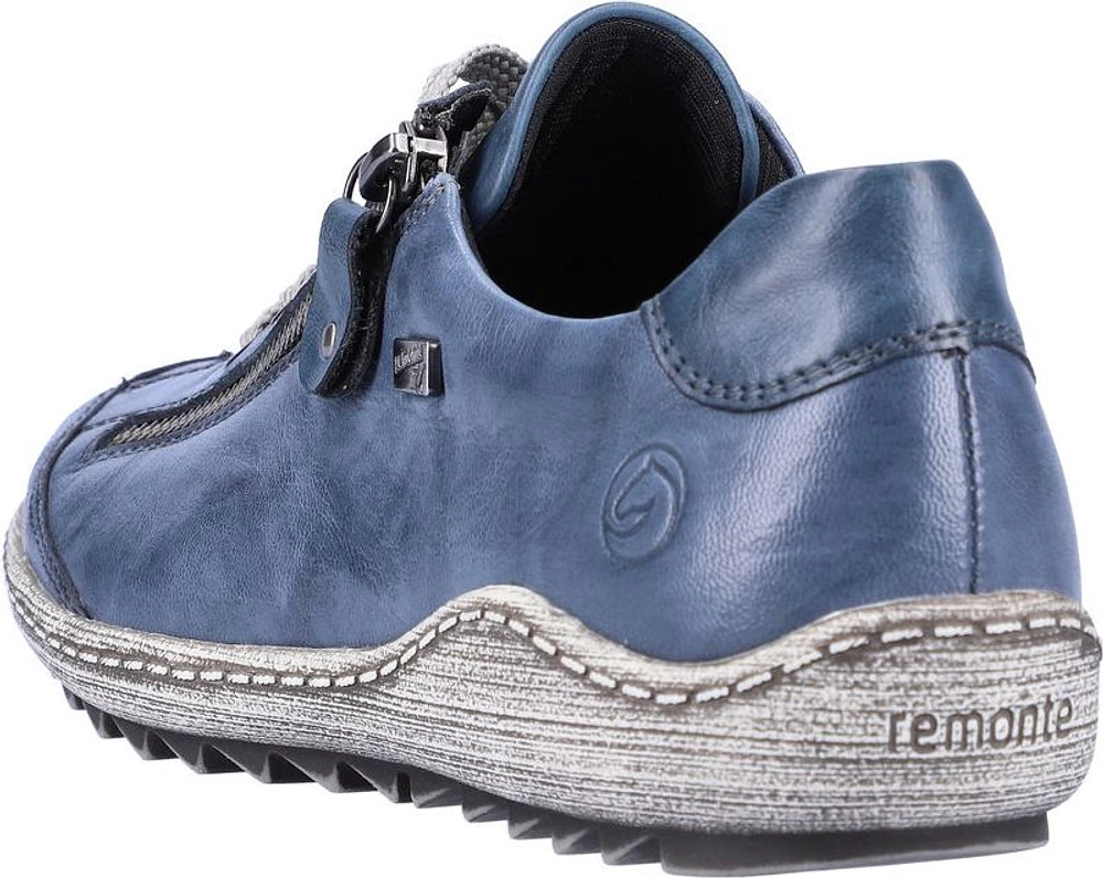 Blue Lace Up With Side Zip