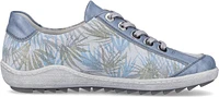Blue Pattern Lace Up With Side Zip