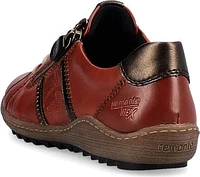Brown Lace Up W Side Zip