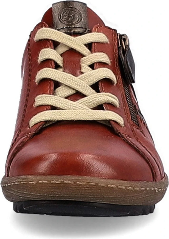 Brown Lace Up W Side Zip