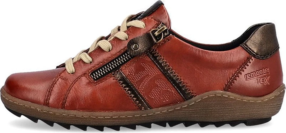 Brown Lace Up W Side Zip