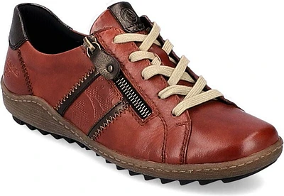 Brown Lace Up W Side Zip