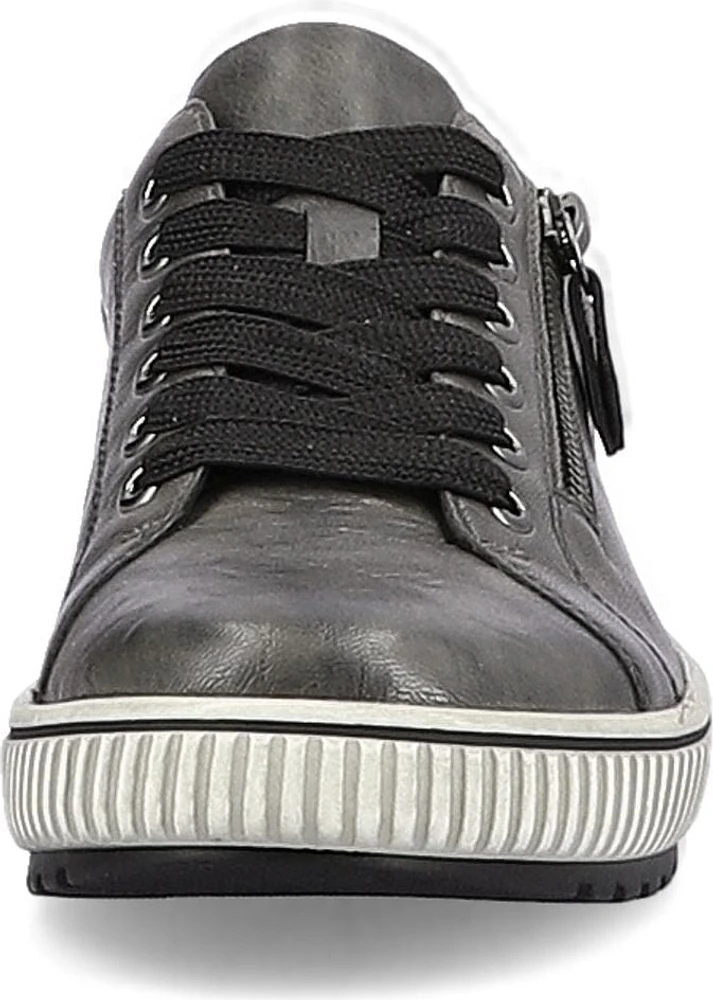 Grey Lace Up W Side Zip