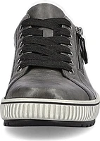 Grey Lace Up W Side Zip