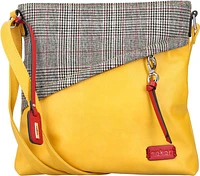 Purse Yellow With Grey/Red Plaid