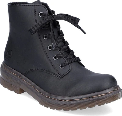 Black Lace Up Fur Lined
