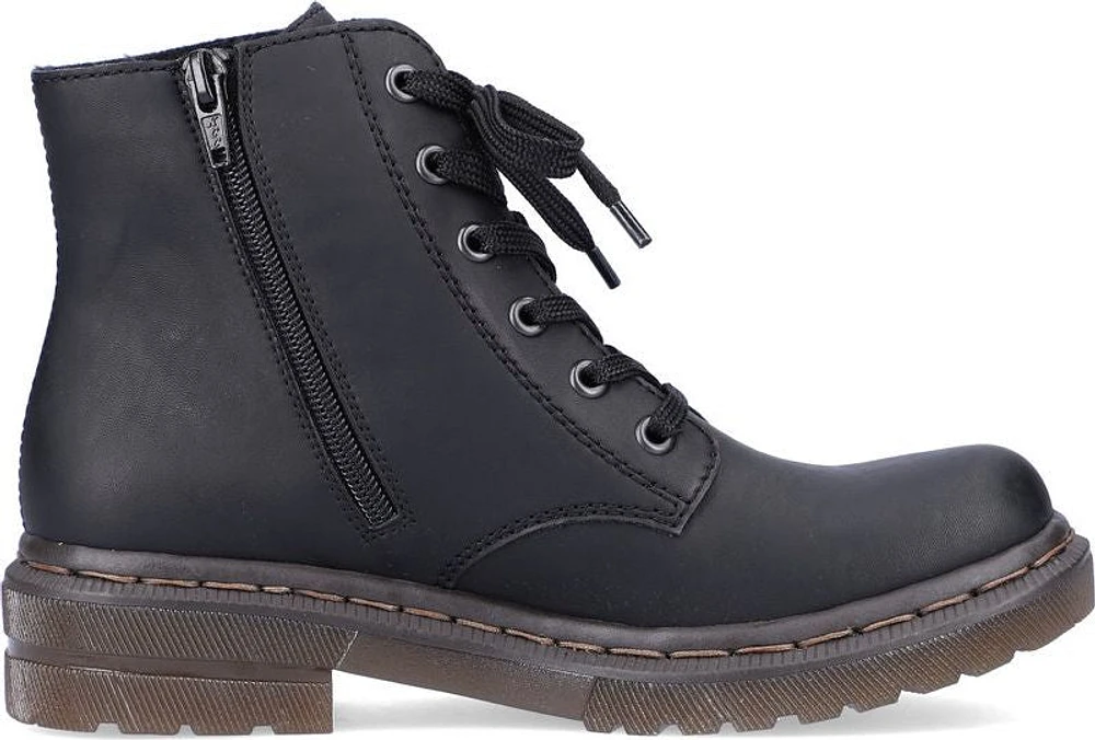 Black Lace Up Fur Lined