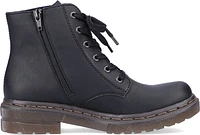 Black Lace Up Fur Lined