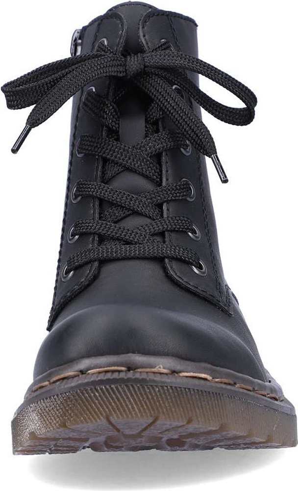Black Lace Up Fur Lined